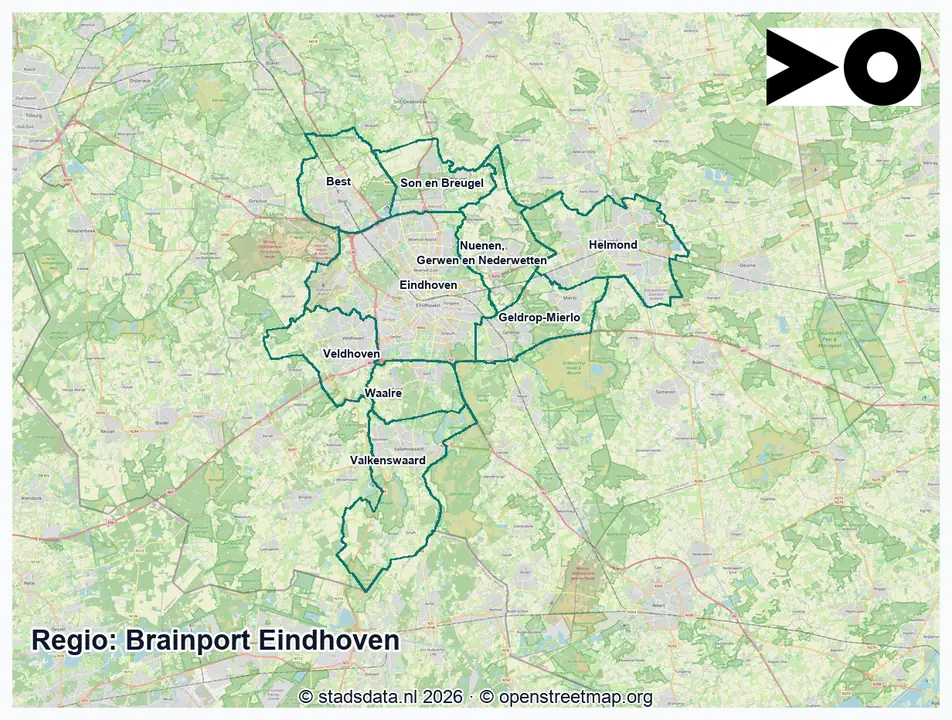 Kaart Brainport Eindhoven